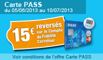15€ reversés sur votre Compte Fidélité Carrefour