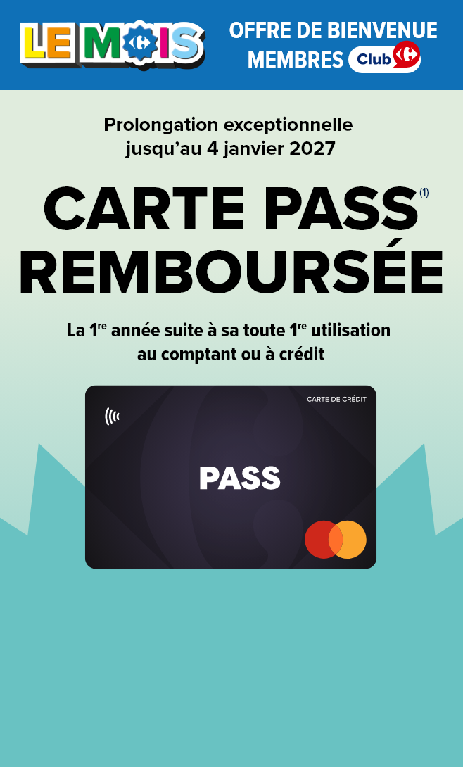 VOTRE CARTE PASS GRATUITE