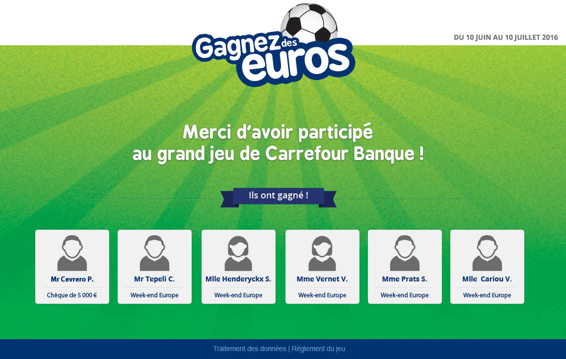 Grand jeu Gagnez des Euros